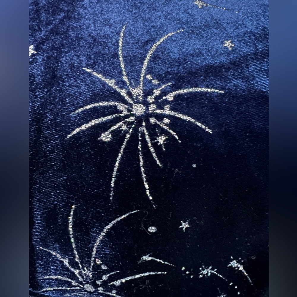 Elegant Navy Blue Velvet Skirt with Starburst Design - Picture 10 of 11